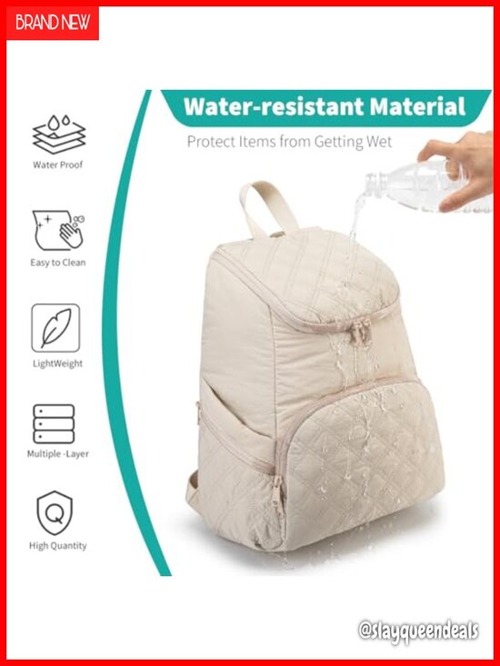 Quilted Puffer Backpack Large Waterproof Lightweight Laptop Daypack